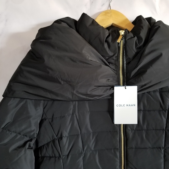 COLE HAAN Real Down Feather Black Coat - Picture 8 of 12